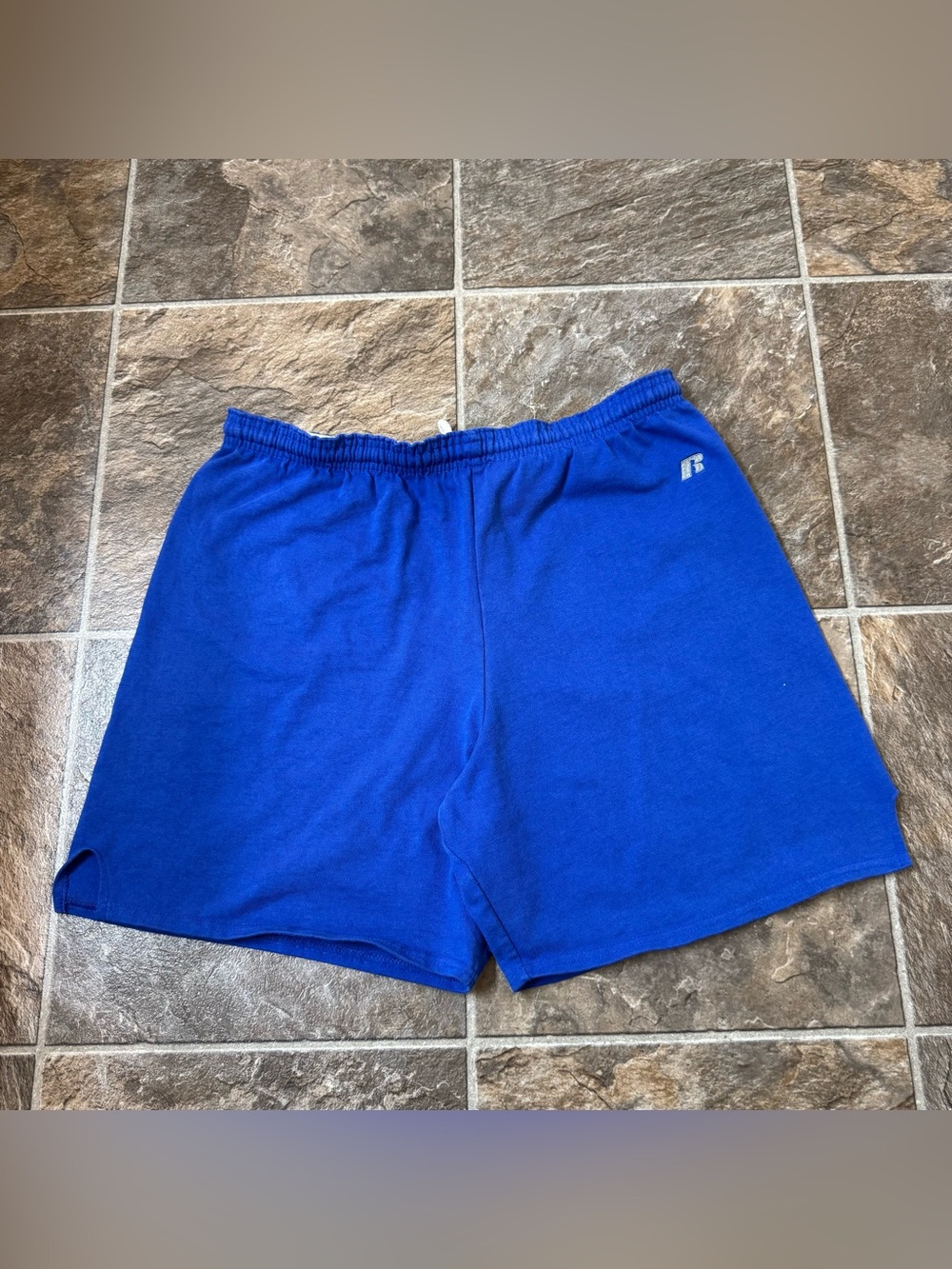 BLUE VINTAGE RUSSELL ATHLETIC SWEAT SHORTS MEDIUM